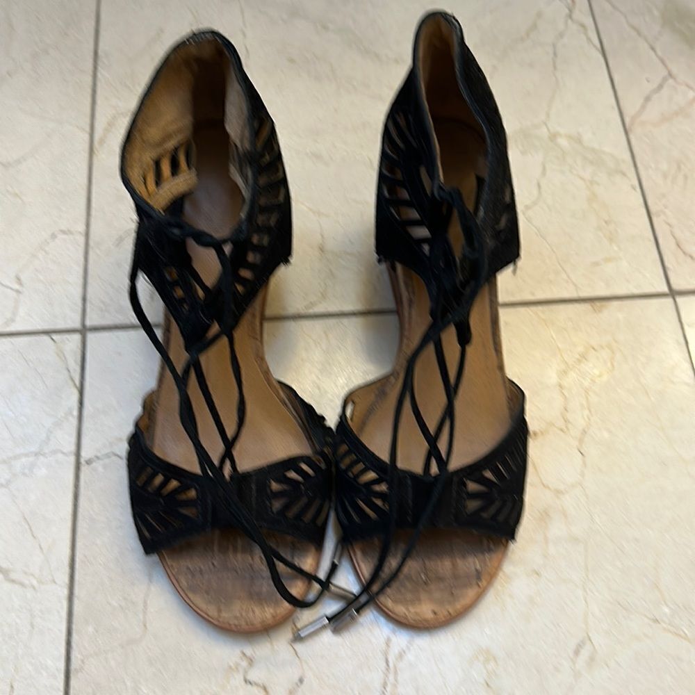 Dolce Vita black suede wedge sandal